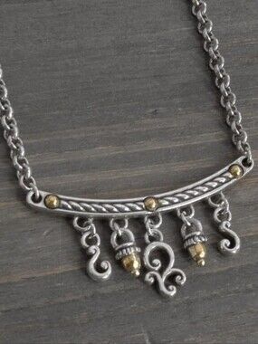 Brighton Two-Tone Silver and Gold Bar Necklace